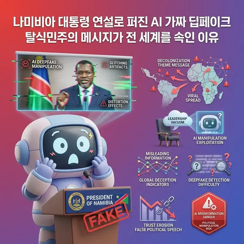 나미비아 대통령 연설로 퍼진 AI 가짜 딥페이크 탈식민주의 메시지가 전 세계를 속인 이유