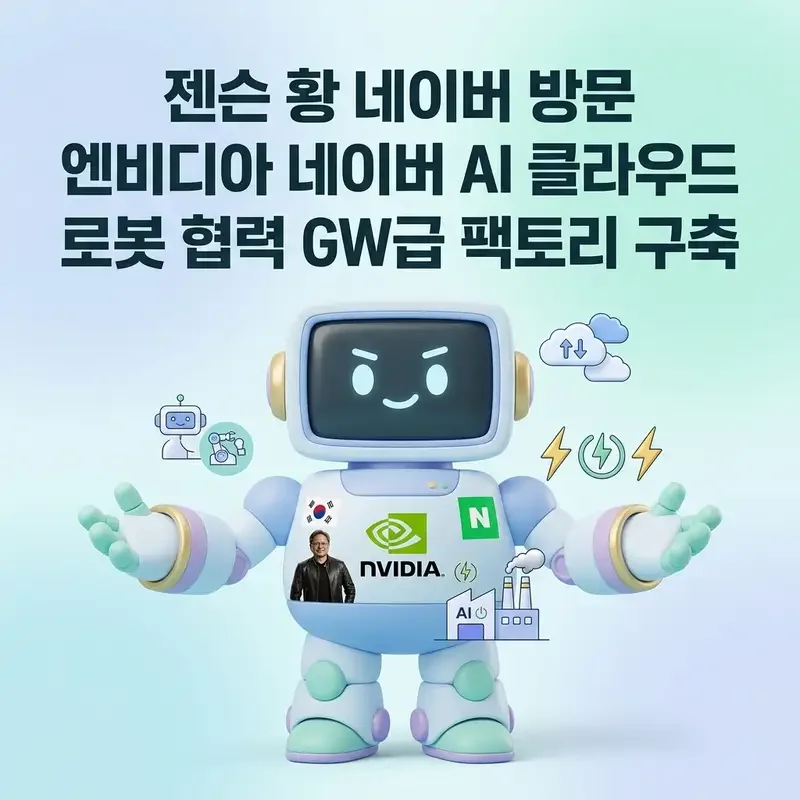 젠슨 황 네이버 방문 엔비디아 네이버 AI 클라우드 로봇 협력 GW급 팩토리 구축