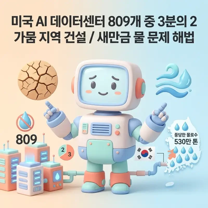 미국 AI 데이터센터 809개 중 3분의 2 가뭄 지역 건설 새만금 물 문제 해법