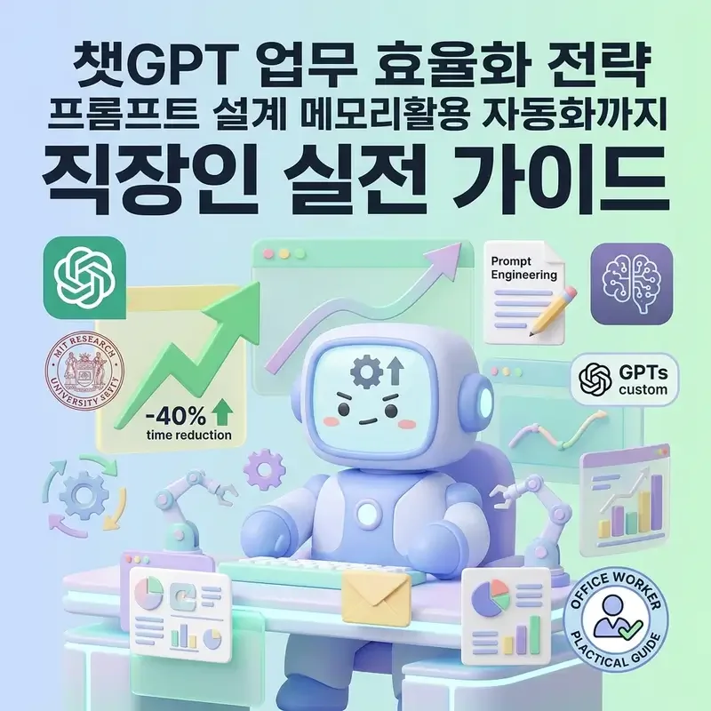 챗GPT 업무 효율화 전략 프롬프트 설계 메모리 활용 자동화까지 직장인 실전 가이드