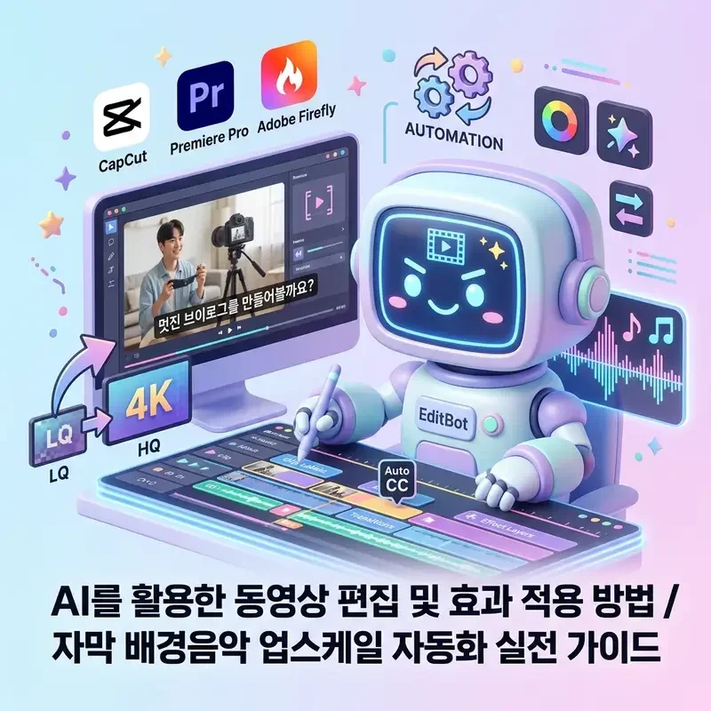AI를 활용한 동영상 편집 및 효과 적용 방법 자막 배경음악 업스케일 자동화 실전 가이드