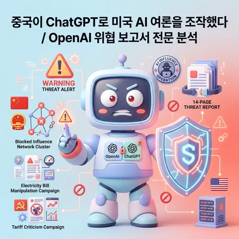 중국이 ChatGPT로 미국 AI 여론을 조작했다 OpenAI 위협 보고서 전문 분석