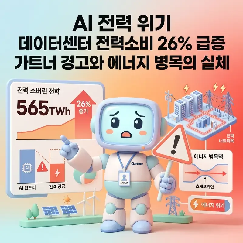 AI 전력 위기 데이터센터 전력소비 26퍼센트 급증 가트너 경고와 에너지 병목