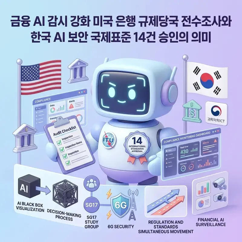 금융 AI 감시 강화 미국 은행 규제당국 전수조사와 한국 AI 보안 국제표준 14건 승인의 의미