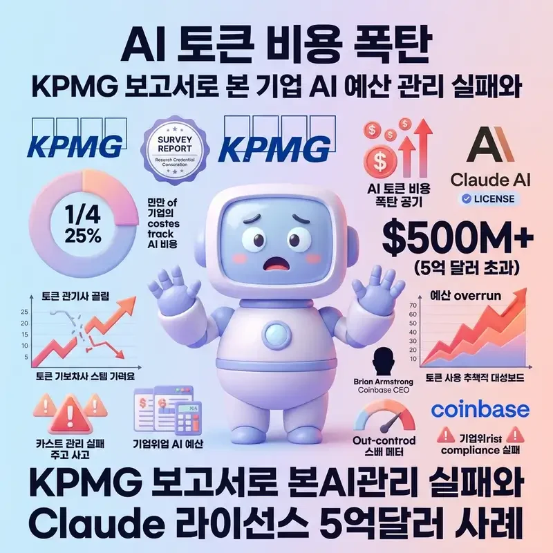 AI 토큰 비용 폭탄 KPMG 보고서로 본 기업 AI 예산 관리 실패와 Claude 라이선스 5억달러 사례