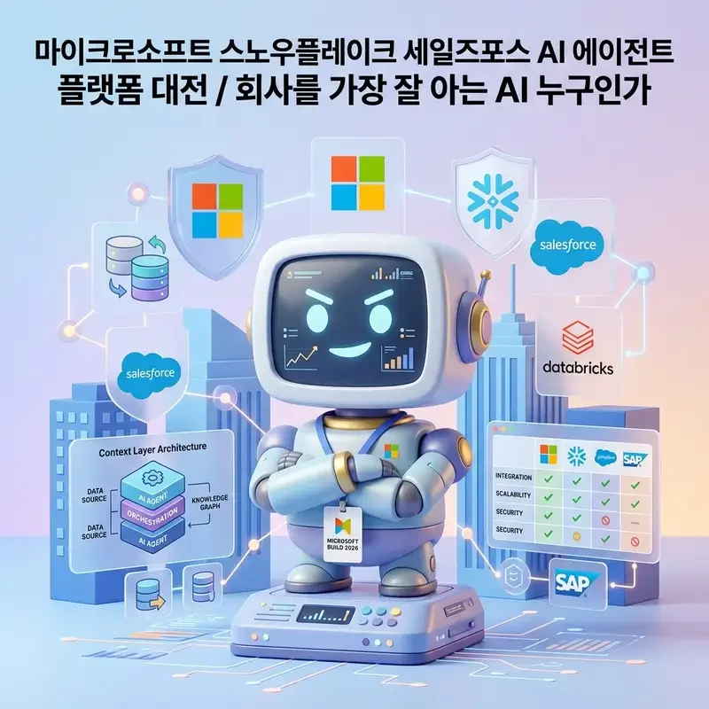마이크로소프트 스노우플레이크 세일즈포스 AI 에이전트 플랫폼 대전 회사를 가장 잘 아는 AI 누구인가