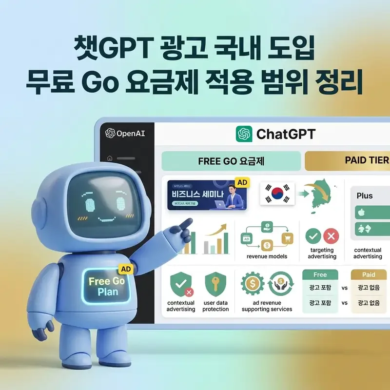 챗GPT 광고 국내 도입 무료 Go 요금제 적용 범위 정리
