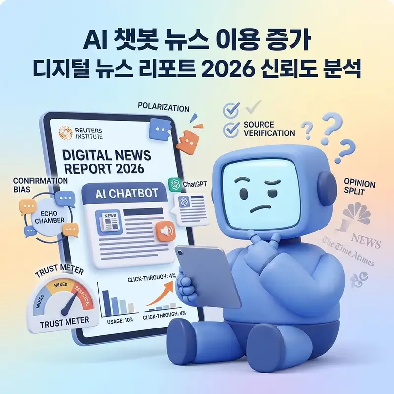 AI 챗봇 뉴스 이용 증가 디지털 뉴스 리포트 2026 신뢰도 분석
