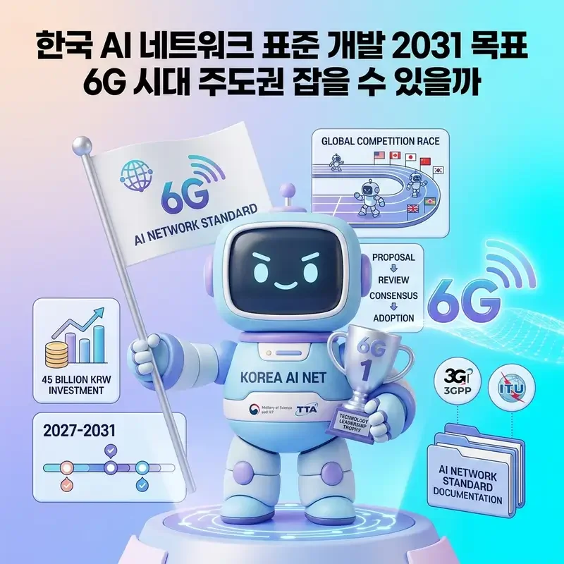 한국 AI 네트워크 표준 개발 2031 목표 6G 시대 주도권 잡을 수 있을까
