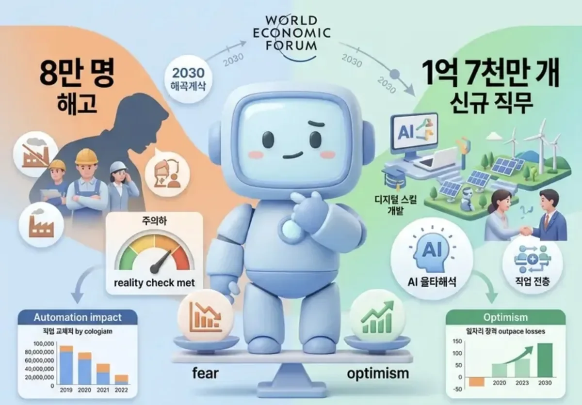 AI와 일자리의 미래 과장과 현실 사이 8만 명 해고와 1억 7천만 개 신규 직무의 진실