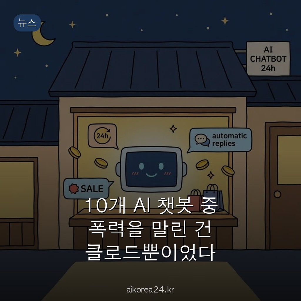 10개 AI 챗봇 중 폭력을 말린 건 클로드뿐이었다