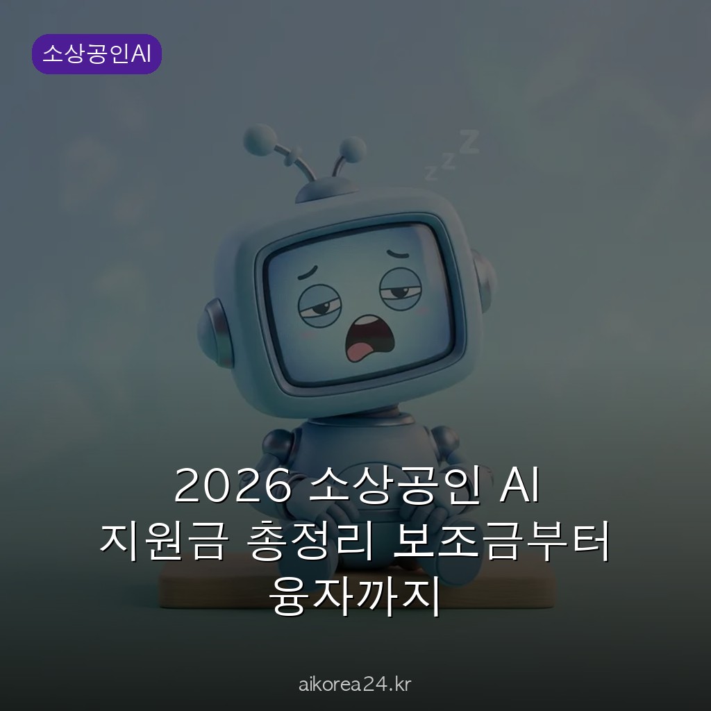 2026 소상공인 AI 지원금 총정리 보조금부터 융자까지
