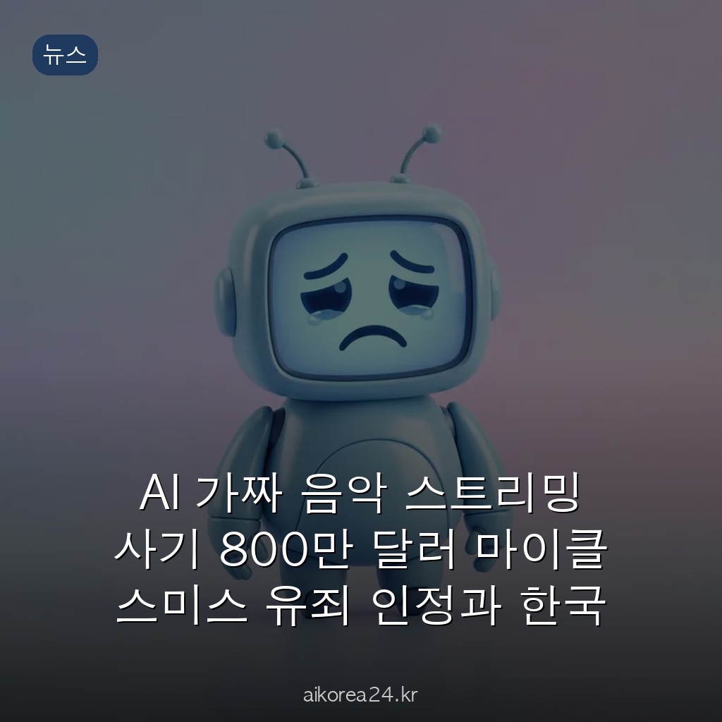 AI 가짜 음악 스트리밍 사기 800만 달러 마이클 스미스 유죄 인정과 한국 음원 사재기