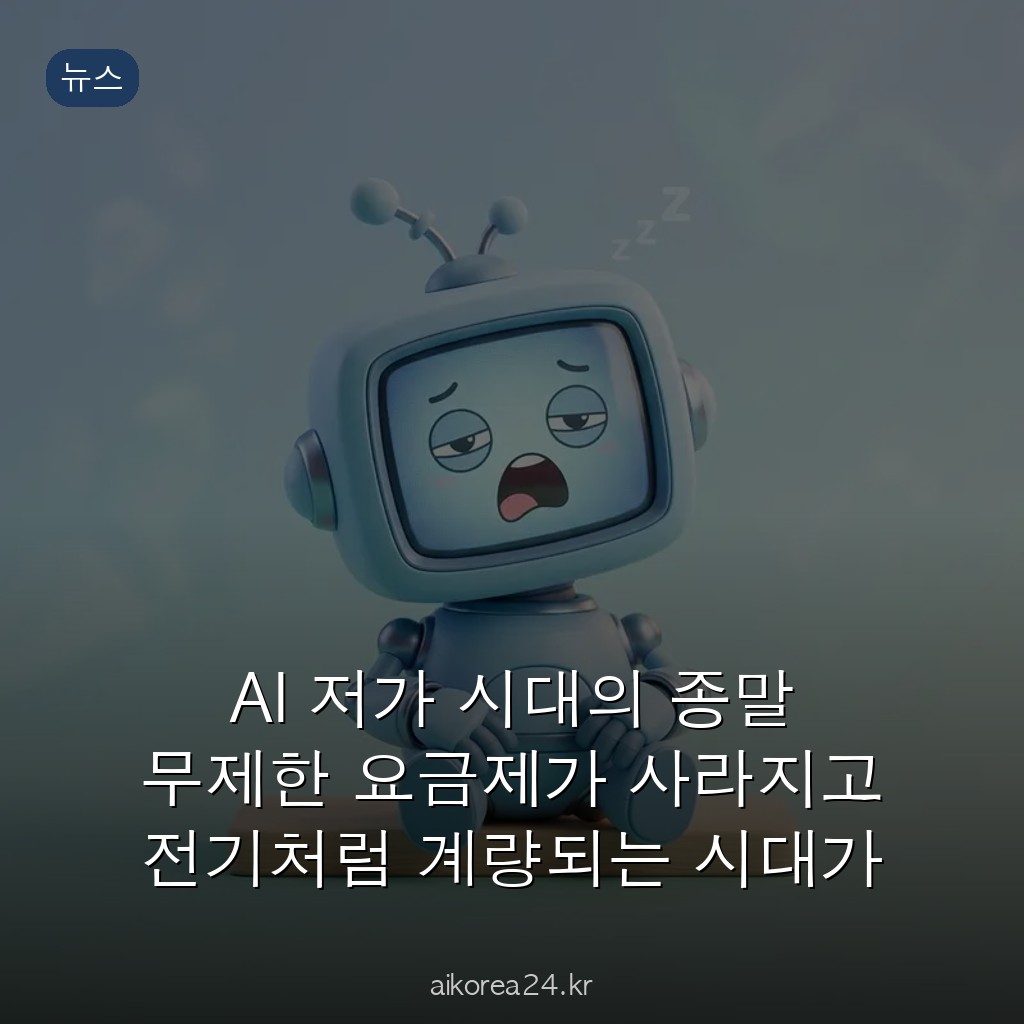 AI 저가 시대의 종말 무제한 요금제가 사라지고 전기처럼 계량되는 시대가 온다