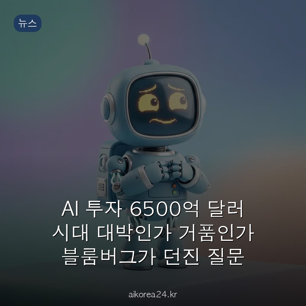 AI 투자 6500억 달러 시대 대박인가 거품인가 블룸버그가 던진 질문