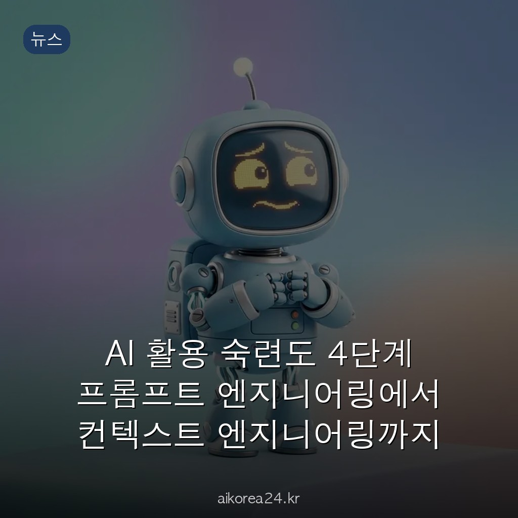 AI 활용 숙련도 4단계 프롬프트 엔지니어링에서 컨텍스트 엔지니어링까지
