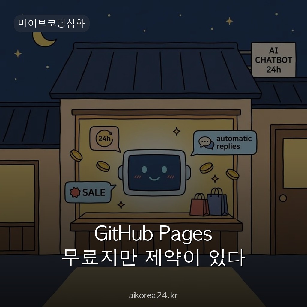 GitHub Pages 무료지만 제약이 있다