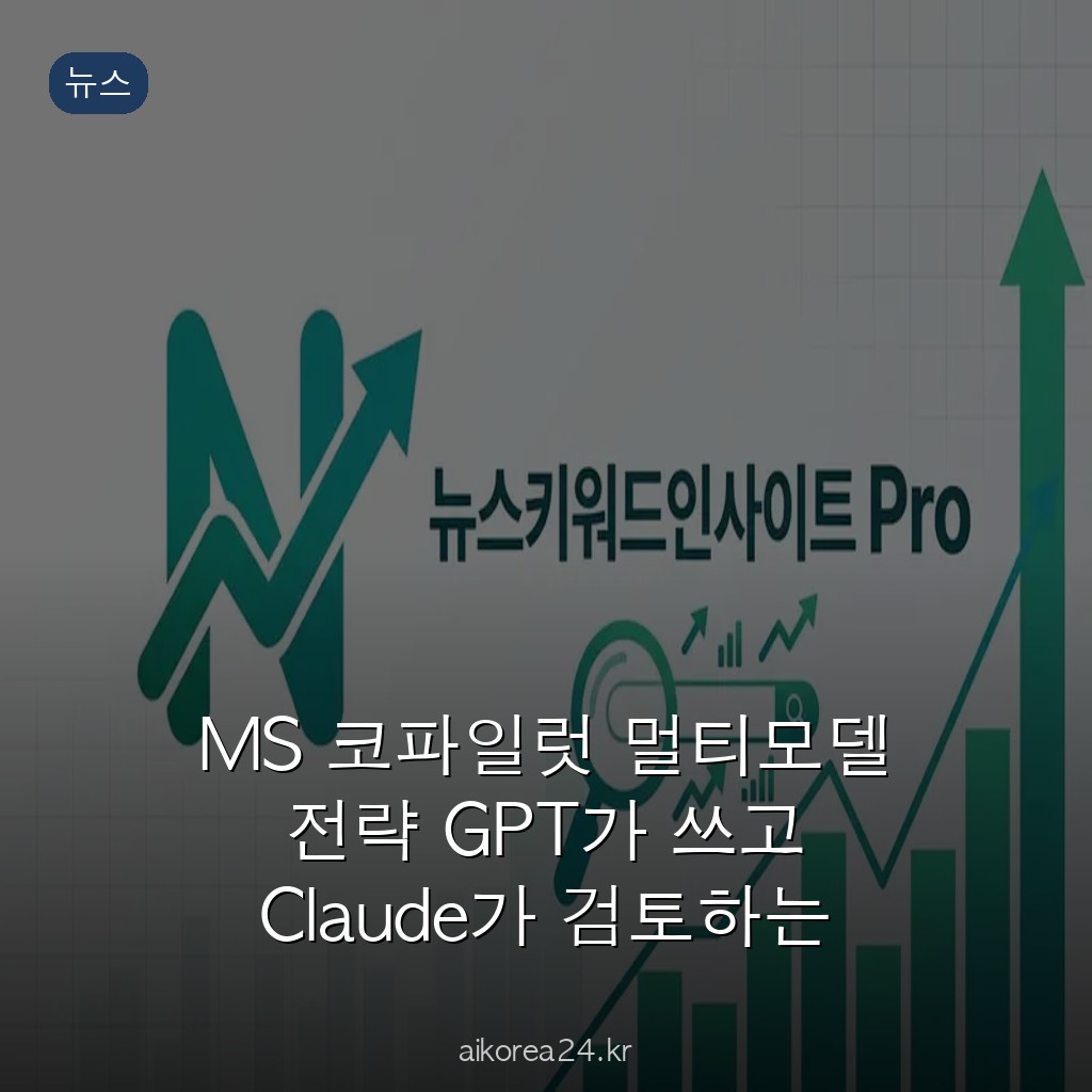 MS 코파일럿 멀티모델 전략 GPT가 쓰고 Claude가 검토하는 시대가 온 이유