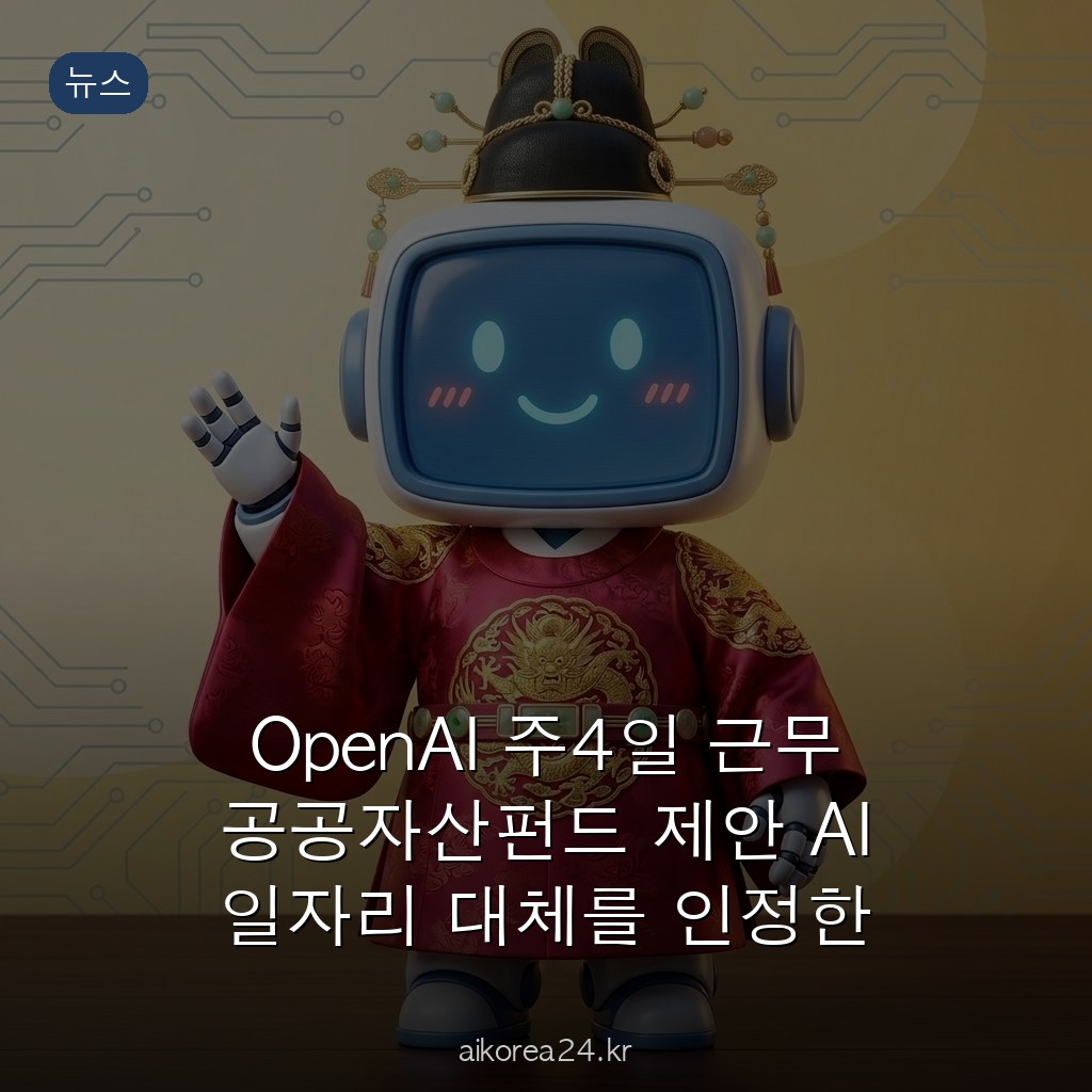 OpenAI 주4일 근무 공공자산펀드 제안 AI 일자리 대체를 인정한 회사의 해법