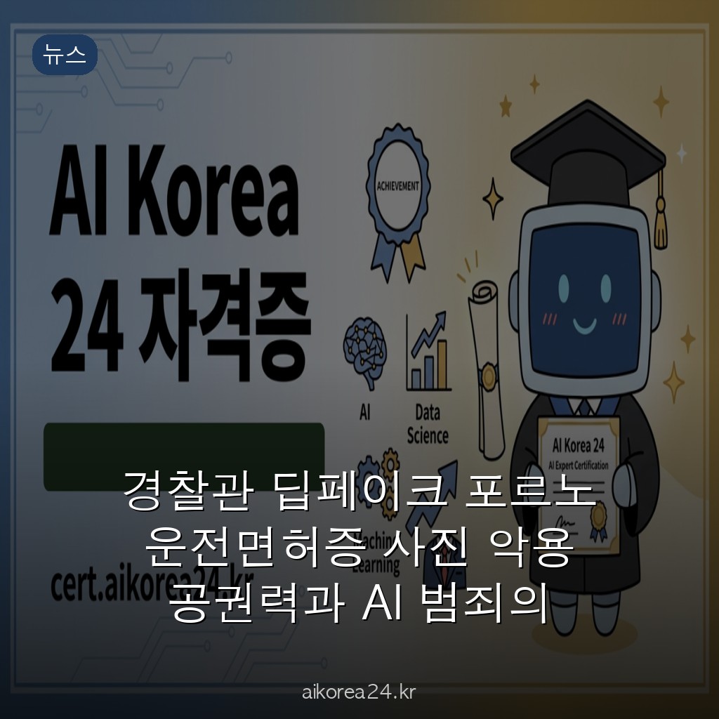 경찰관 딥페이크 포르노 운전면허증 사진 악용 공권력과 AI 범죄의 교차점