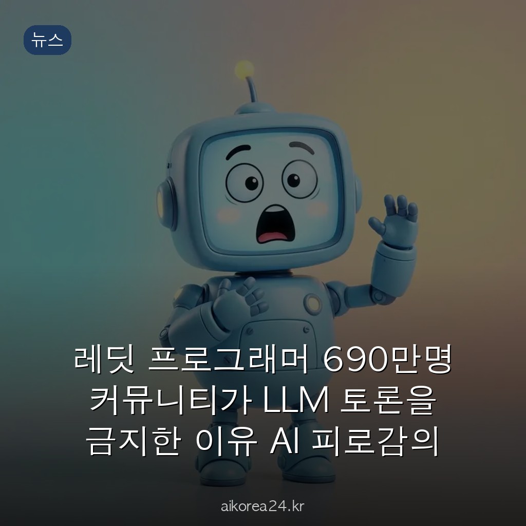 레딧 프로그래머 690만명 커뮤니티가 LLM 토론을 금지한 이유 AI 피로감의 임계점