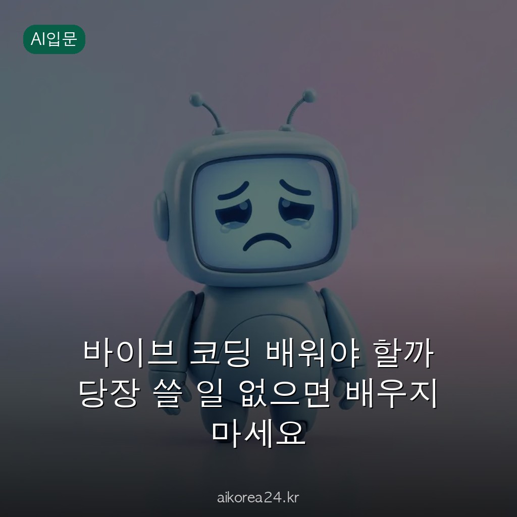 바이브 코딩 배워야 할까 당장 쓸 일 없으면 배우지 마세요
