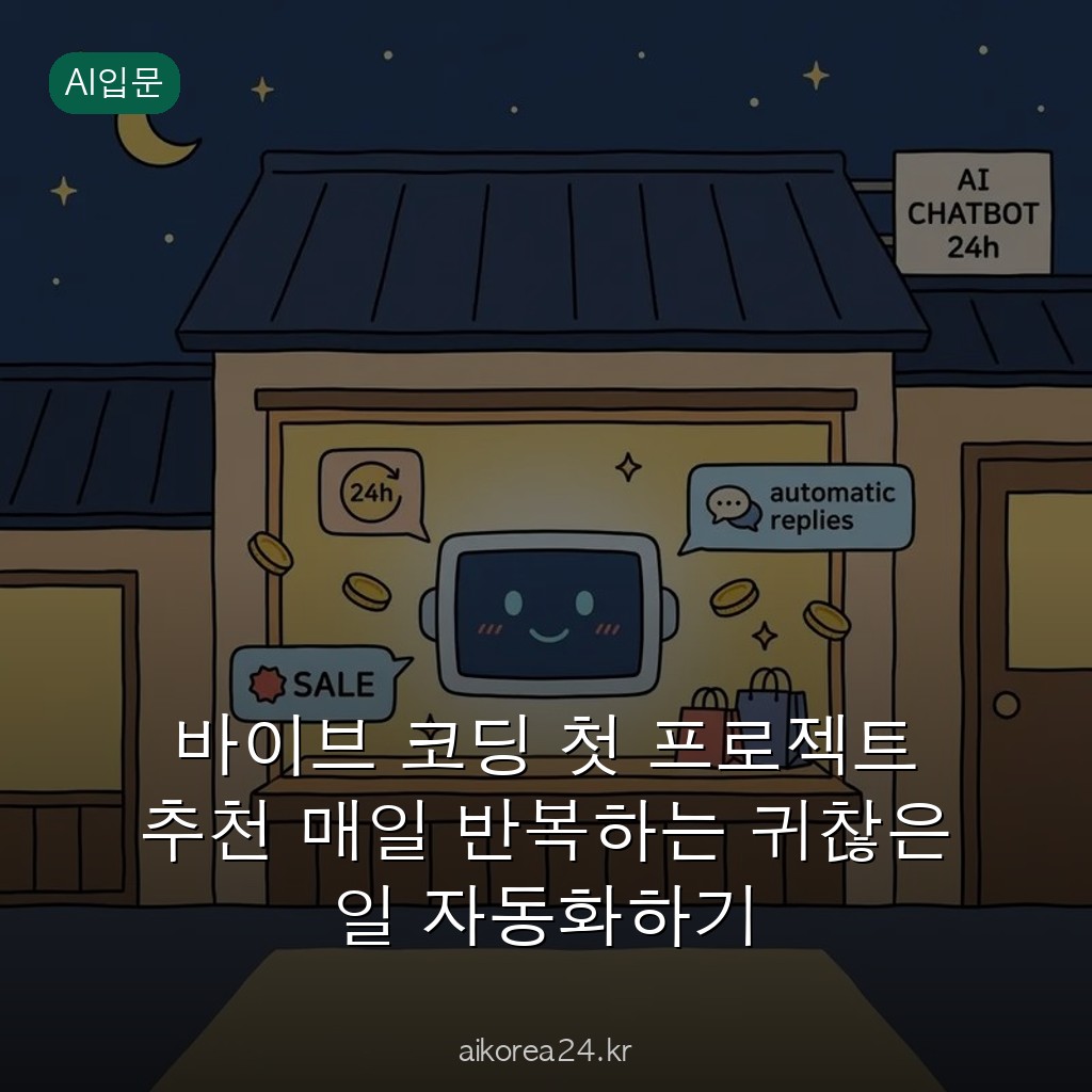 바이브 코딩 첫 프로젝트 추천 매일 반복하는 귀찮은 일 자동화하기