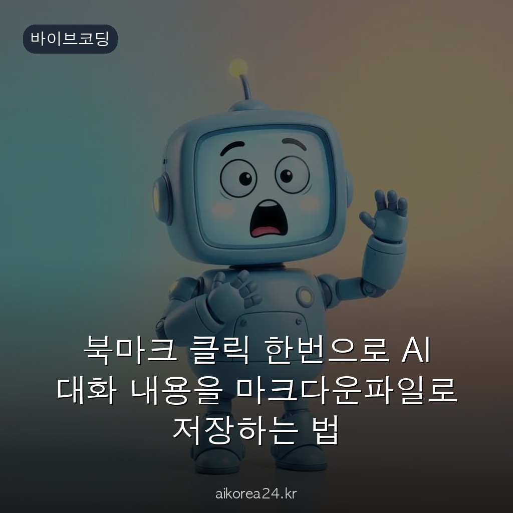 북마크 클릭 한번으로 AI 대화 내용을 마크다운파일로 저장하는 법