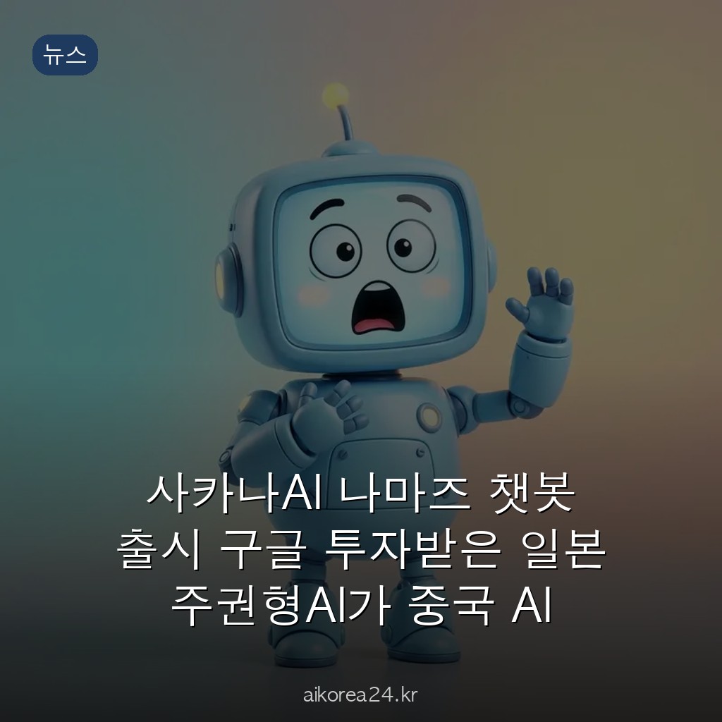 사카나AI 나마즈 챗봇 출시 구글 투자받은 일본 주권형AI가 중국 AI 편향에 대응하는 방법