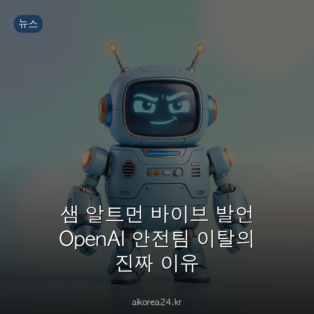 샘 알트먼 바이브 발언 OpenAI 안전팀 이탈의 진짜 이유