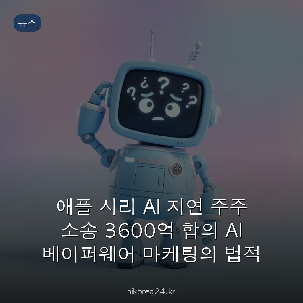 애플 시리 AI 지연 주주 소송 3600억 합의 AI 베이퍼웨어 마케팅의 법적 대가