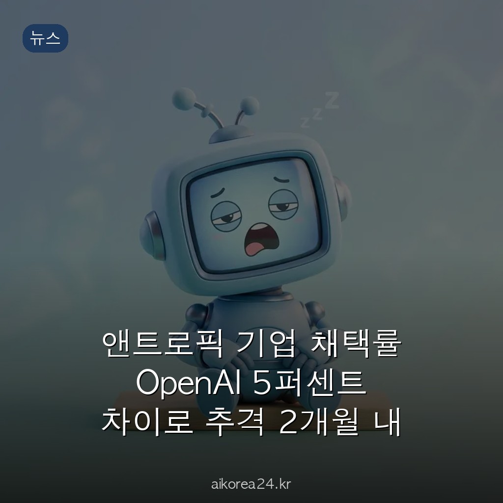 앤트로픽 기업 채택률 OpenAI 5퍼센트 차이로 추격 2개월 내 역전 가능성