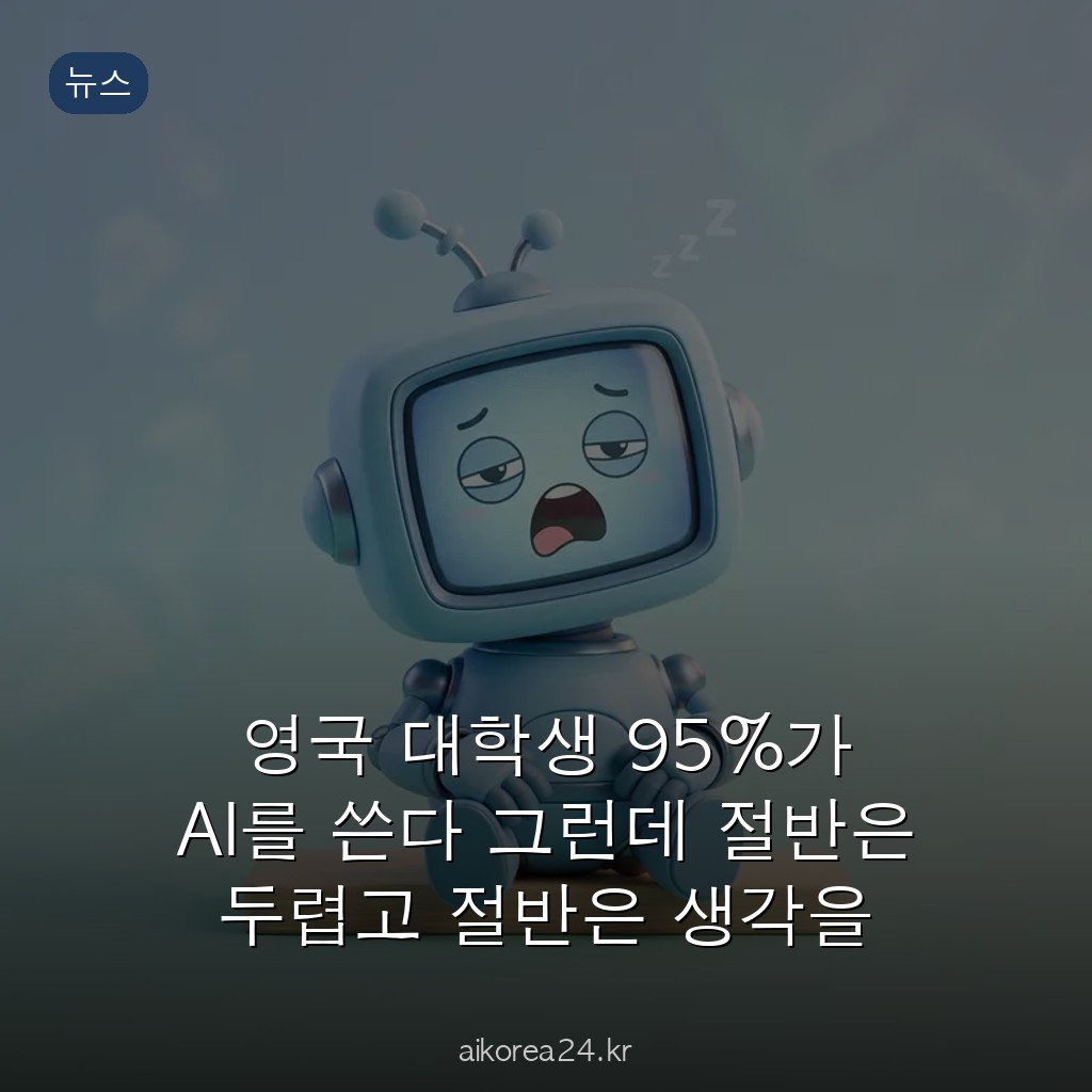 영국 대학생 95%가 AI를 쓴다 그런데 절반은 두렵고 절반은 생각을 멈췄다