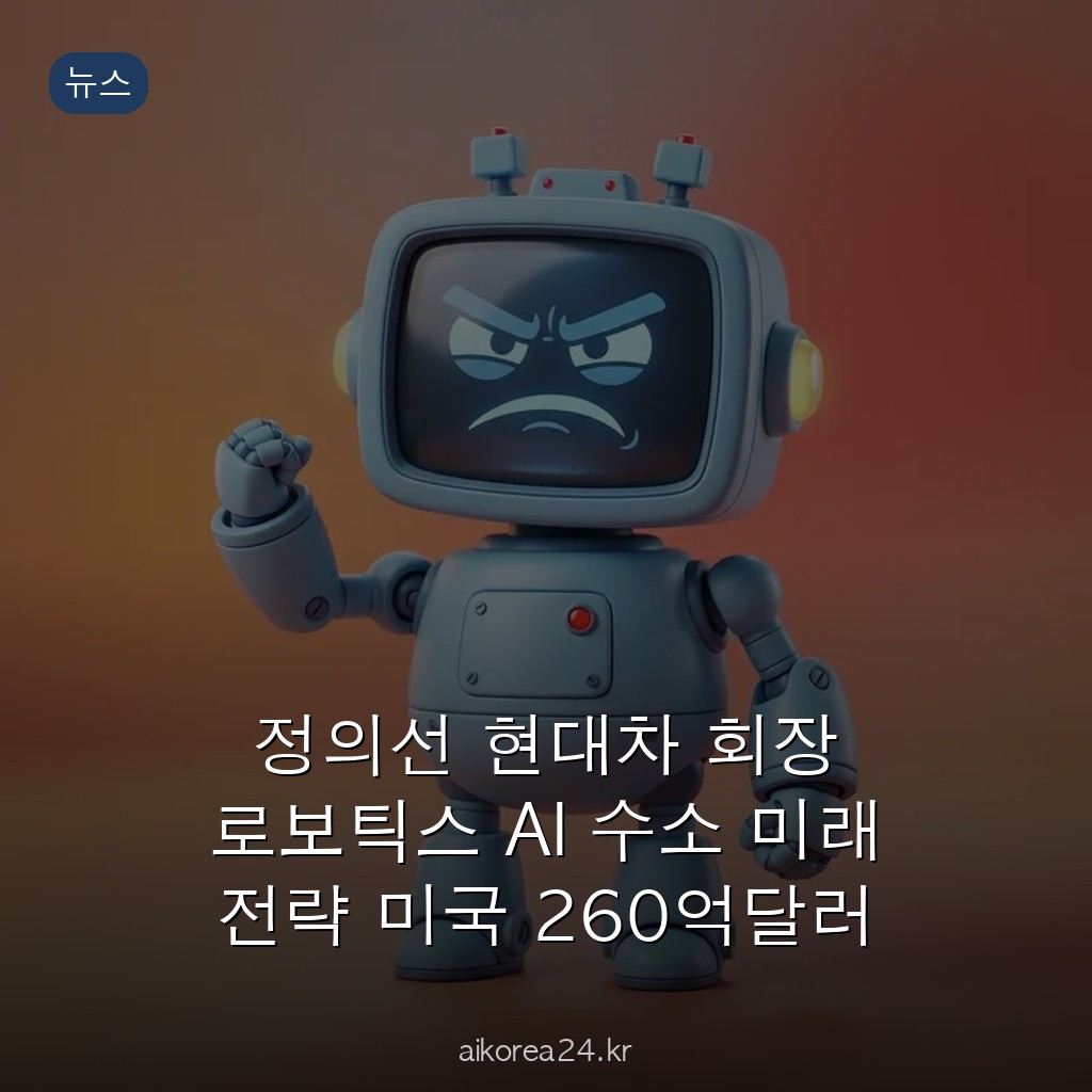 정의선 현대차 회장 로보틱스 AI 수소 미래 전략 미국 260억달러 투자 재확인
