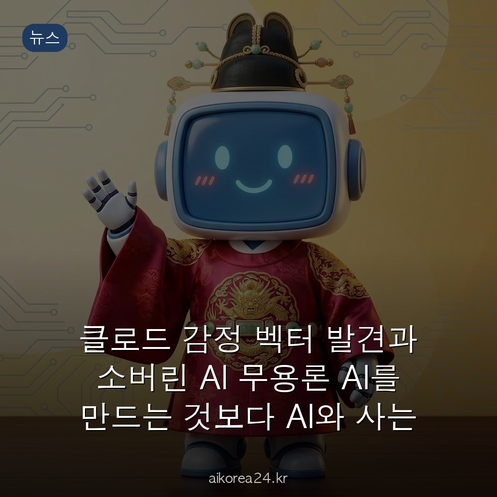 클로드 감정 벡터 발견과 소버린 AI 무용론 AI를 만드는 것보다 AI와 사는 법이 먼저다