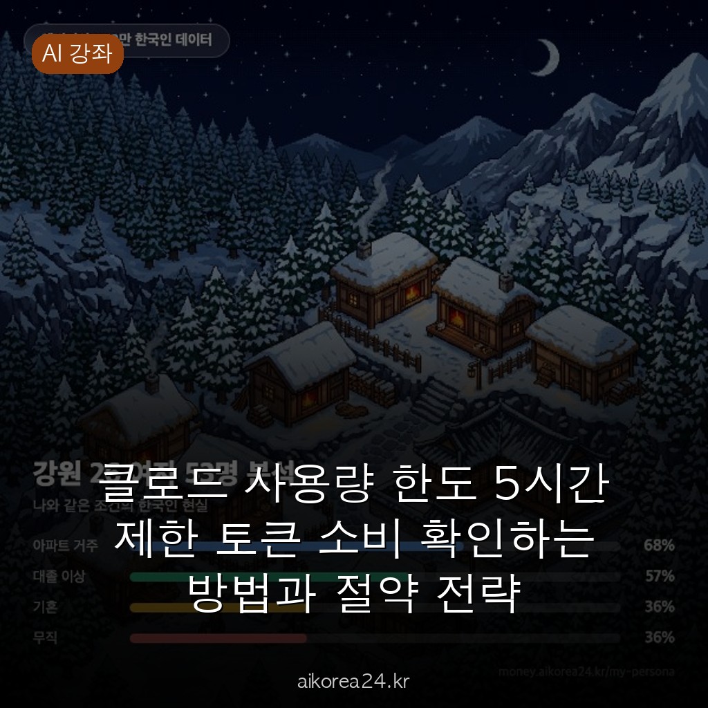 클로드 사용량 한도 5시간 제한 토큰 소비 확인하는 방법과 절약 전략