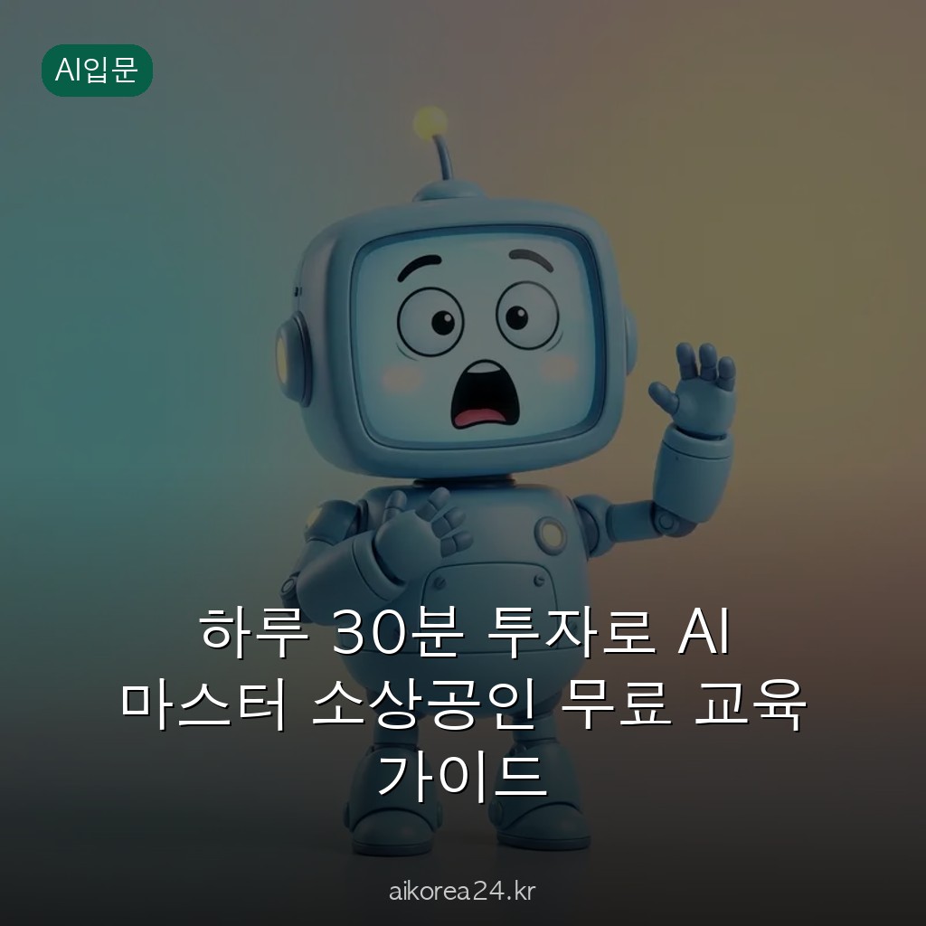 하루 30분 투자로 AI 마스터 소상공인 무료 교육 가이드